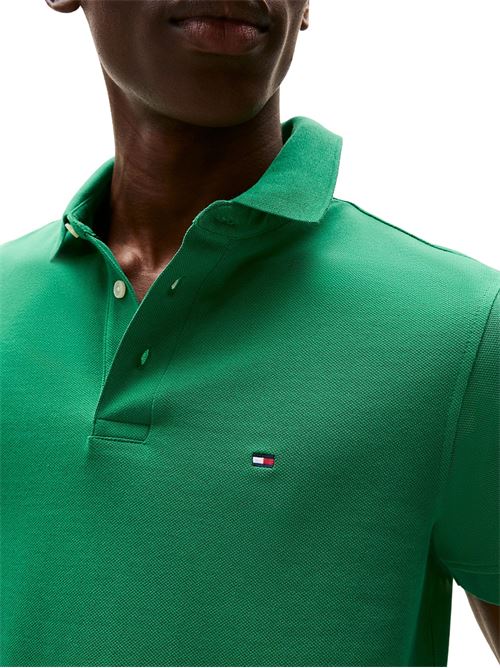 Polo uomo verde in cotone Tommy Hilfiger | MW0MW17771L4F